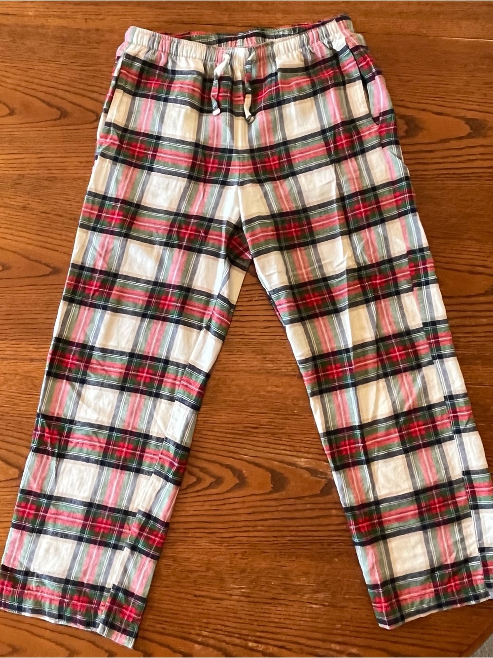 GAP Men’s Plaid Pajama Pants - White, Red, Green & Pink